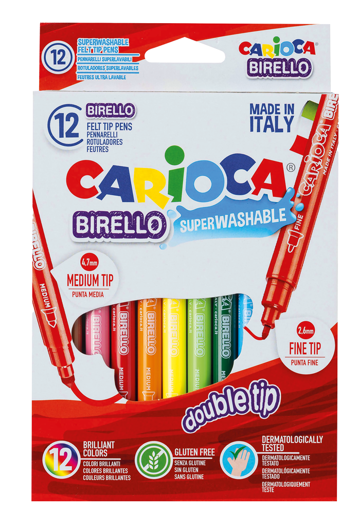Caixa Caneta Hidrogr fica Colors 12 Cores Birello Carioca Animativa